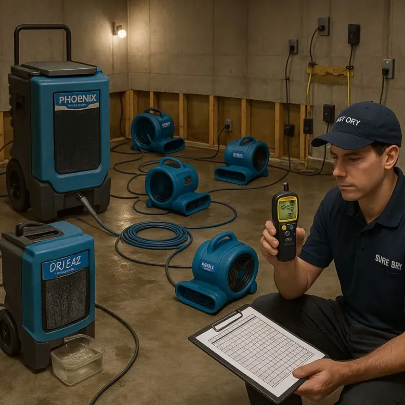 Structural Drying and Dehumidification process in Goodwater, AL